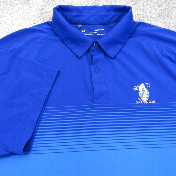 Under Armour Other - Under Armour Heatgear Polo Shirt Men XL Blue Embroidered Falcon's Fire Golf Club